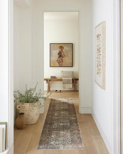 Loloi Amber Lewis Morgan Collection MOG-03 Denim/Multi 9'-6" x 13'-6" 38" Thick Area Rug feat. CloudPile, Neutral, Room Décor, Vintage Inspired, Livingroom, Bedroom, Dining Area