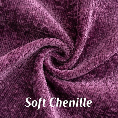 FUTEI Purple Chenille Throw Pillow Covers 20x20 Inch Set of 2,Soft Cozy Bound Edge Design Cushion Case,Home Decor for Couch Bed Living Room