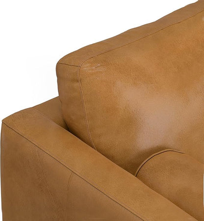 SIMPLIHOME Morrison Left Sectional Sofa in Full-Grain Genuine Leather, Sienna, 102-inches Wide, L-Shaped Leather Couch with Left Chaise for The Living Room and Family Room