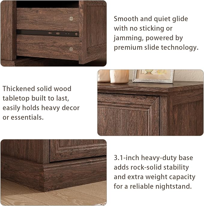CARPETNAL Farmhouse 5 Drawers Dresser for Bedroom, 44" Tall Brown Dresser Wood Rustic Chest of Drawers with Wide Metal Handle,Natural Texture,Drawer Organizer for Bedroom,Living Room,Hallway