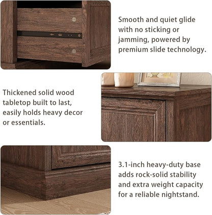 CARPETNAL Farmhouse 5 Drawers Dresser for Bedroom, 44" Tall Brown Dresser Wood Rustic Chest of Drawers with Wide Metal Handle,Natural Texture,Drawer Organizer for Bedroom,Living Room,Hallway