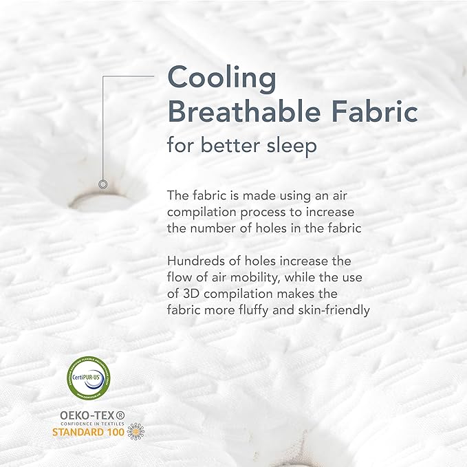 EPITEX Silverluxe Elite Queen Hybrid Mattress, 14 Inch Gel Memory Foam Queen Size Mattress in a Box, Individual Pocket Spring for Low Motion Transfer, Medium Firm Mattress, Gray