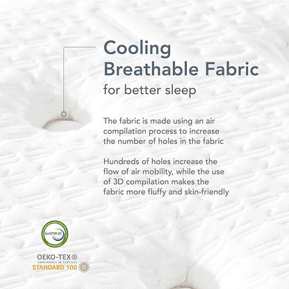 EPITEX Silverluxe Elite Queen Hybrid Mattress, 14 Inch Gel Memory Foam Queen Size Mattress in a Box, Individual Pocket Spring for Low Motion Transfer, Medium Firm Mattress, Gray