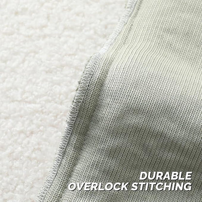 FUTEI Sage Green Throw Pillow Covers 24x24 Inch Set of 2,Furry Faux Fur Teddy Boucle Textured Cushion Covers,Soft Fluffy European Pillow Shams,Home Decor for Couch Bed Living Room Office Car