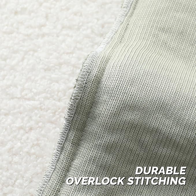 FUTEI Sage Green Throw Pillow Covers 16x16 Inch Set of 2,Furry Faux Fur Teddy Boucle Textured Cushion Covers,Soft Fluffy Decorative Pillow Case,Home Decor for Couch Bed Living Room Office Car