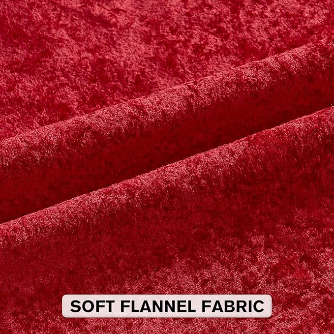 FUTEI Christmas Red Flannel Throw Pillow Covers 16x16 Inch Set of 2,Soft Dimensional TextuChristmas Red Cushion Cases,Modern Home Decor for Couch Living Room