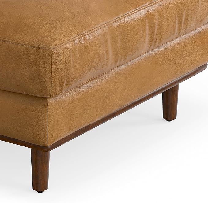 SIMPLIHOME Morrison Left Sectional Sofa in Full-Grain Genuine Leather, Sienna, 102-inches Wide, L-Shaped Leather Couch with Left Chaise for The Living Room and Family Room