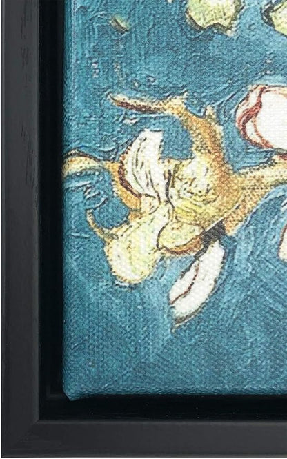 Wieco Art Framed Art Almond Blossom Floral Canvas Prints of Van Gogh Famous Oil Paintings Reproduction Flowers Pictures on Canvas Wall Art for Bedroom Home Decorations Black