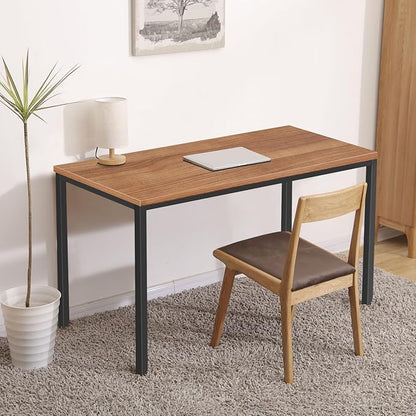 Modern Simple Style Computer Desk Standing Table 24x48 Inches Office Desk Computer Table Study Writing Desk Workstation for Home Office Black Metal Frame