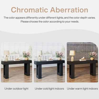Tribesigns Console Table, 63" Farmhouse Entryway Table, Rectangular Wooden Accent Console for Entrance, Hallway & Living Room (Black)