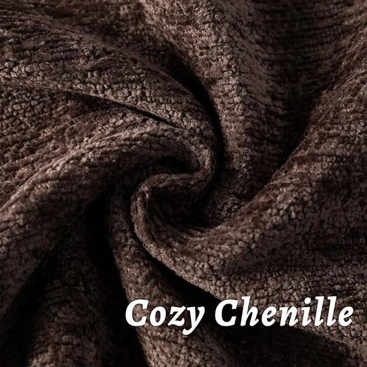Brown Decorative Throw Pillow Covers 26x26 Inch Set of 2 Cozy Soild Chenille Cushion Cases Soft Textured Square Couch Pillows Cover Boho Accent Farmhouse Pillowcases for Sofa Bed