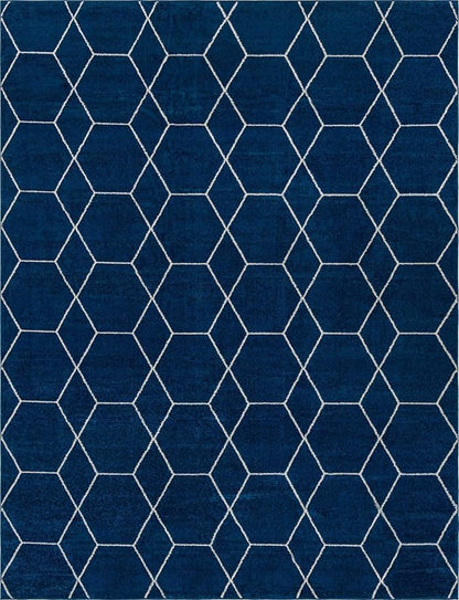 Unique Loom Trellis Frieze Collection Area Rug - Geometric (10' x 13', Navy Blue/ Ivory)