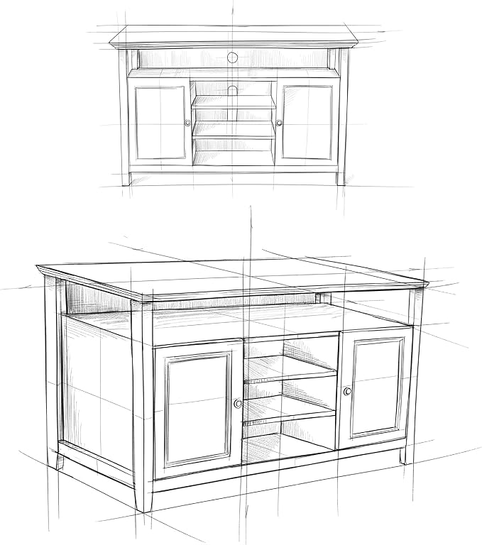 SIMPLIHOME Amherst 54-inch Wide Solid Wood TV Stand in Rustic Natural Aged Brown, Transitional-Style Media Console for Living Room with Adjustable Shelves and Cable Management