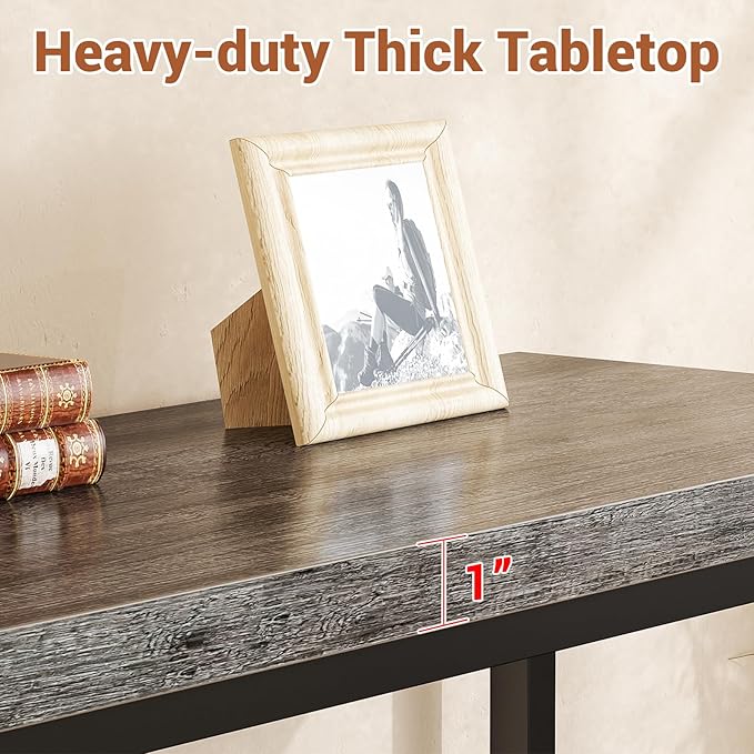 47" Console Table with Storage, 2 Tier Narrow Entryway Table, Sofa Table with Mesh Shelves, Console Tables for Living Room, Bedroom, Hallway, Entryway, Foyer, Oak Grey