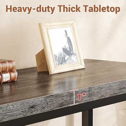47" Console Table with Storage, 2 Tier Narrow Entryway Table, Sofa Table with Mesh Shelves, Console Tables for Living Room, Bedroom, Hallway, Entryway, Foyer, Oak Grey