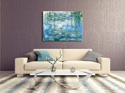 Wieco Art Water Lilies by Claude Monet Paintings Reproduction Canvas Prints Giclee Artwork for Wall DecorModern Canvas Wall Art for Home and office Decoration