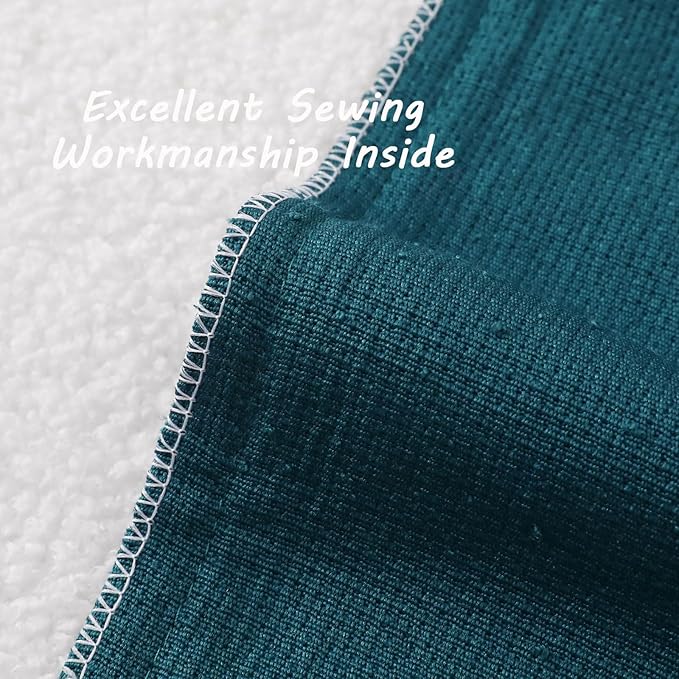 FUTEI Pack of 2 Teal Green Decorative Throw Pillow Covers 22x22 Inch Soft Cozy Solid Boucle Textured Cushion Case,Modern Home Decor for Couch Bed Living Room