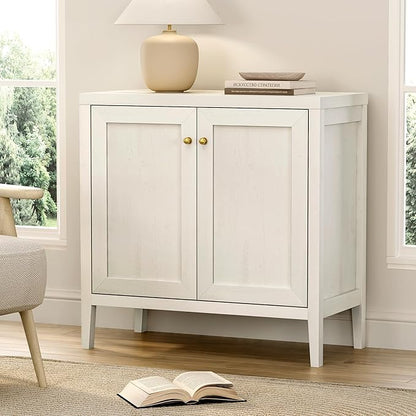 Sideboard Buffet Cabinets with Adjusable Shelves, Farmhouse Storage Cabinet, Credenza, Accent Cabinet, Kitchen Coffee Bar Console Table for Living Dining Room, Antique White