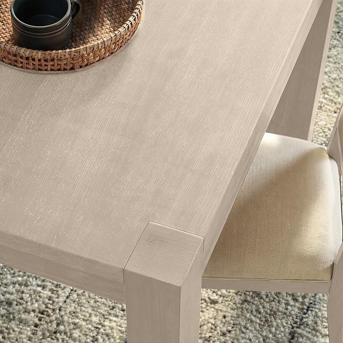 60"-80" Extendable Dining Table, Modern Rectangular Wood Kitchen Table, Farmhouse Expandable Dinner Table, Traditional Large Extension Meeting Desk for Dining Room, Living Room, Off-White