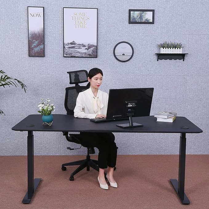 ApexDesk Elite Pro Series 60" x 27" Electric Height Adjustable Stand up Desk, Sit Stand Home Office Desk, Computer Desk - Curved Black