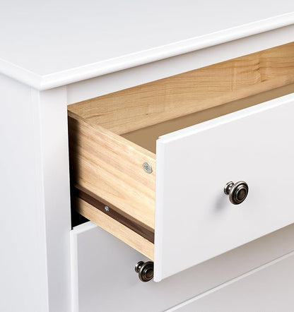Prepac Sonoma Traditional Nightstand Side Table with 2 Drawers, Functional 2-Drawer Bedside Table 16" D x 23.25" W x 21.75" H, White, WDC-2422