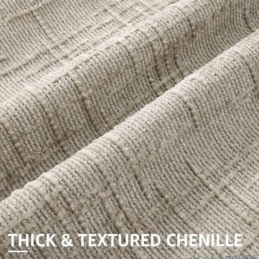 decorUhome Fall Light Brown Chenille Throw Pillow Covers 20x20 Set of 2 Thick Textured Slubby Couch Pillow Covers Farmhouse Accent Modern Neutral Decorative Pillow Cases for Bed Sofa Living Room