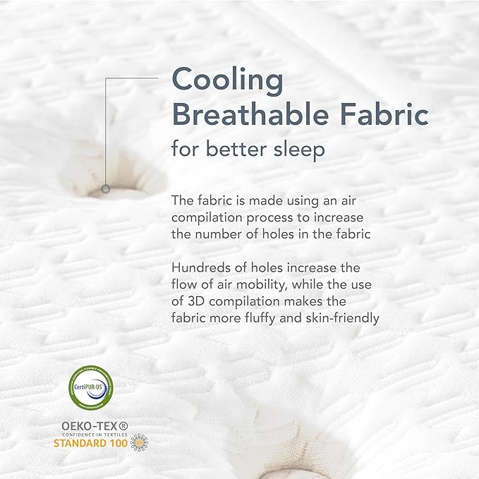 EPITEX Silverluxe Prime Twin Size Mattress, 12 Inch Gel Memory Foam Twin Mattress in a Box, Individual Pocket Spring for Low Motion Transfer, Medium Firm Mattress, Gray