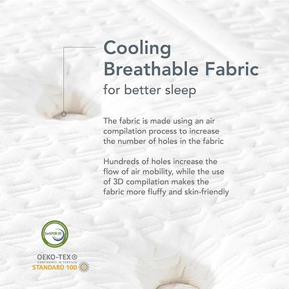 EPITEX Silverluxe Prime King Size Mattress, 12 Inch Gel Memory Foam King Mattress in a Box, Individual Pocket Spring for Low Motion Transfer, Medium Firm Mattress, Gray