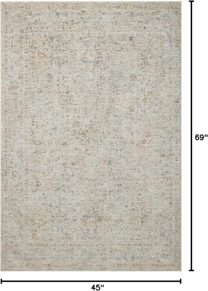 Loloi Amber Lewis Honora Collection HON-05 Bone/Multi 3'-9" x 5'-9" Accent Rug