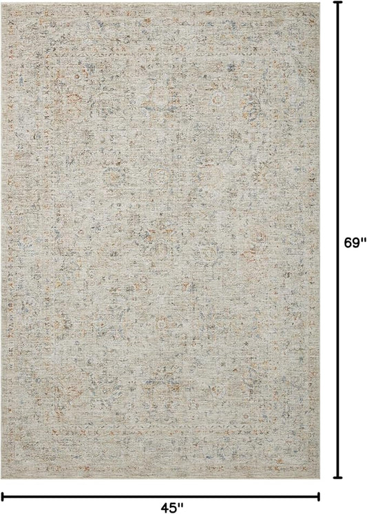 Loloi Amber Lewis Honora Collection HON-05 Bone/Multi 3'-9" x 5'-9" Accent Rug
