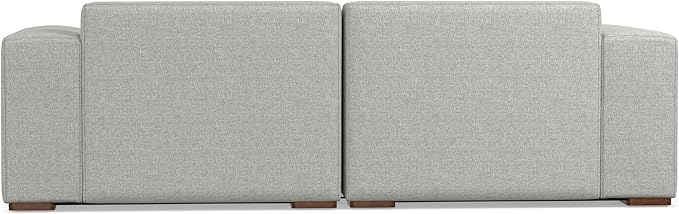 SIMPLIHOME Rex 2-Seater Modular Sofa in 100% Recycled Polyester Tightly Woven Performance Fabric, Pale Grey, 88-inches Wide, Handcrafted Modern-Style Loveseat Sofa for Living Room