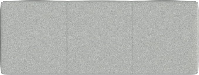 SIMPLIHOME Avalon Storage Ottoman Bench - 48 inch Wide Upholstered Linen Look Fabric Rectangular Lift-Top Ottoman in Light Stone Grey, Transitional Storage Bench for Living Room with High-Density Foam