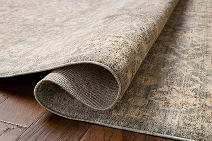 Loloi Chris Loves Julia Palma Collection PLM-05 Blue/Natural 5'-3" x 7'-6" Area Rug Vintage Style Boho Living Room Bedroom Carpet