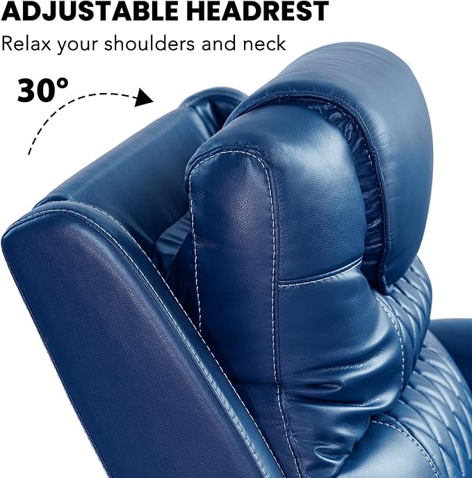 EONIX Triple Motor Lay Flat Power Lift Recliner Chair for Elderly with Massage, 400lbs Electirc Lift Chair for Living Room, Independent Adjustable Backrest Headrest, Entended Footrest, Navy Blue