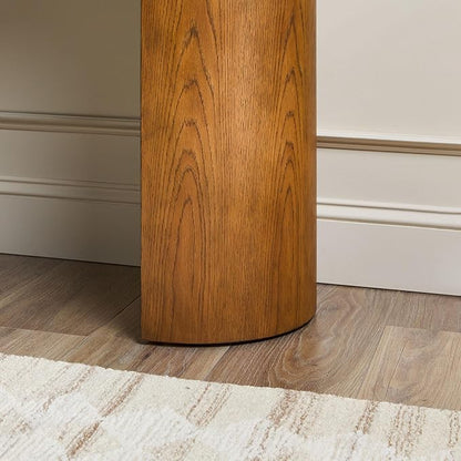 Walker Edison Maya Solid Oak Wood Veneer Console Table with Storage, 48 Inch, Medium Brown Oak