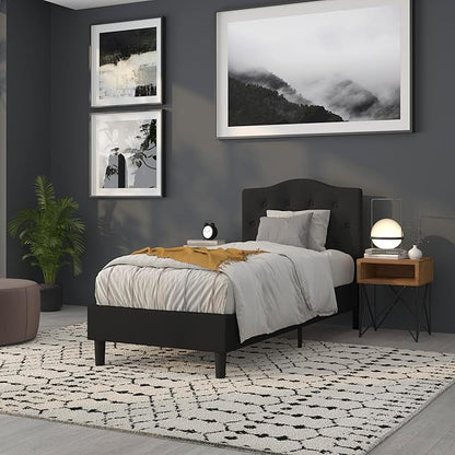 BizChair Tufted Upholstered Twin Size Headboard in Black Fabric