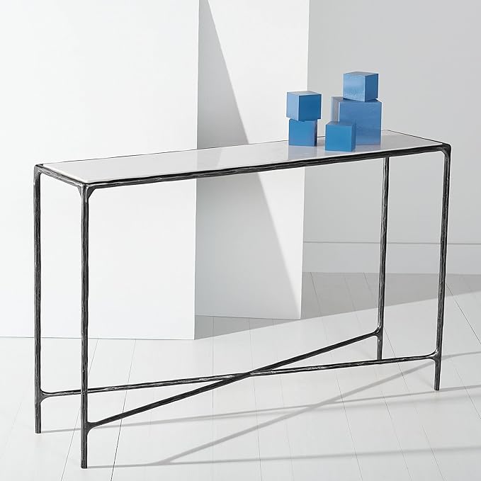 SAFAVIEH Couture Collection Jessa Black/White Rectangle Console Table (Fully Assembled)