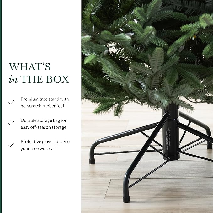 Balsam Hill European Silver Fir - Elegant Artificial Christmas Tree with True Needle Foliage Available Unlit or with LED Clear Lights, Unlit, 5'