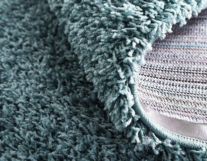 Unique Loom Solid Shag Collection Area Rug (8' x 10' Rectangle, Light Slate Blue)