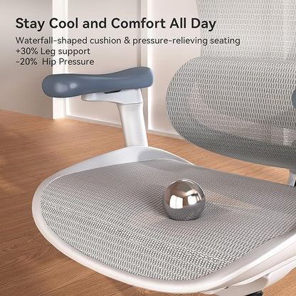SIHOO Doro C300 Ergonomic Office Chair with Ultra Soft 3D Armrests, Dynamic Lumbar Support for Home Office Chair, Adjustable Backrest Desk Chair, Swivel Big and Tall Computer Chair (Grey)