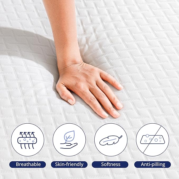 Queen Mattress 10 Inch Green Tea Memory Foam Mattress for Cool Sleep & Pressure Relief,Medium Feel Support, Fiberglass Free, Bed in a Box, Removable Washable Cover, CertiPUR-US Certified