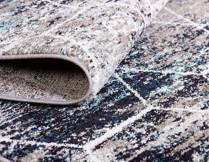 Unique Loom Trellis Frieze Collection Area Rug - Geometric (7' 10" Square, Blue Multi/ Ivory)