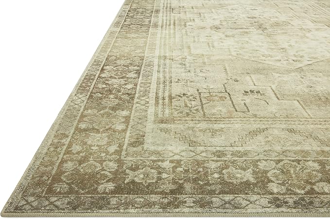Loloi Magnolia Home by Joanna Gaines Banks Collection BAN-06 Natural/Granite 2'-3" x 3'-9" .13" Pile Height, Machine Washable, Accent Rug