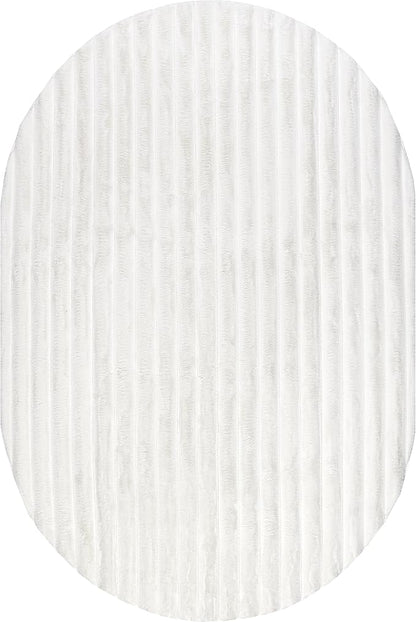 nuLOOM Oval 5' x 7'6" Cozy Plush Area Rug, Machine Washable, Non-Slip, Soft Fluffy Shag Carpet for Living Room Bedroom Kids Room Nursery Home Decor, Kai Off-White