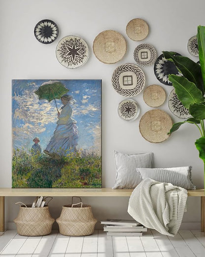 Wieco Art Woman with a Parasol Madame Monet and Her Son Canvas Prints Wall Art of Claude Monet Famous Classic Oil Paintings Reproduction Gallery Wrapped People Pictures