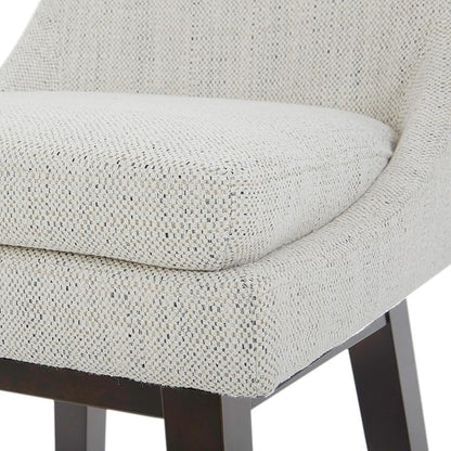 CHITA Bar Stools Set of 2, Counter Height Swivel Barstools, FSC Certified Morden Upholstered Fabric Counter Chairs with Back Support, 26.8" H Seat Height, Fabric in Ivory