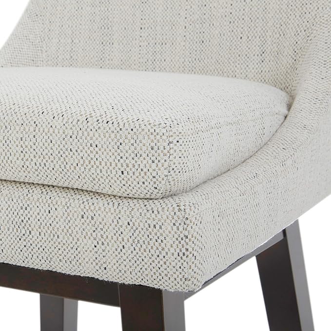 CHITA Counter Height Swivel Bar Stools Set of 3, FSC Certified Upholstered Fabric Barstool Chairs with Back, 26.8" H Seat Height, Fabric in Ivory