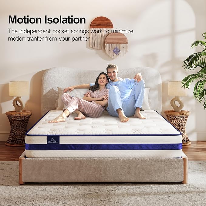 Vesgantti Twin Mattress,12 Inch Hybrid Innerspring Mattress in a Box with Memory Foam,Back Support & Pressure Relief,Medium Firm Feel for Teenagers (Twin Size)