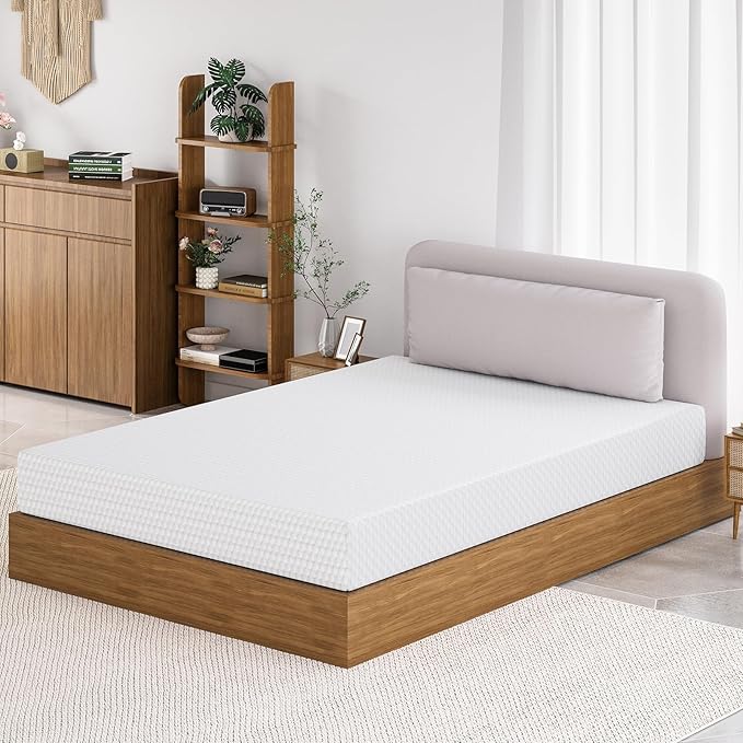 TFD Full Memory Foam Mattress New Version Cool Gel Infused Medium Firm Zoned Pressure Relief for Cooling Sleep Fiberglass Free CertiPUR-US Certified Washable Removable Cover 10 Inch (White)