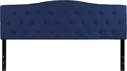 BizChair Tufted Upholstered King Size Headboard in Navy Fabric